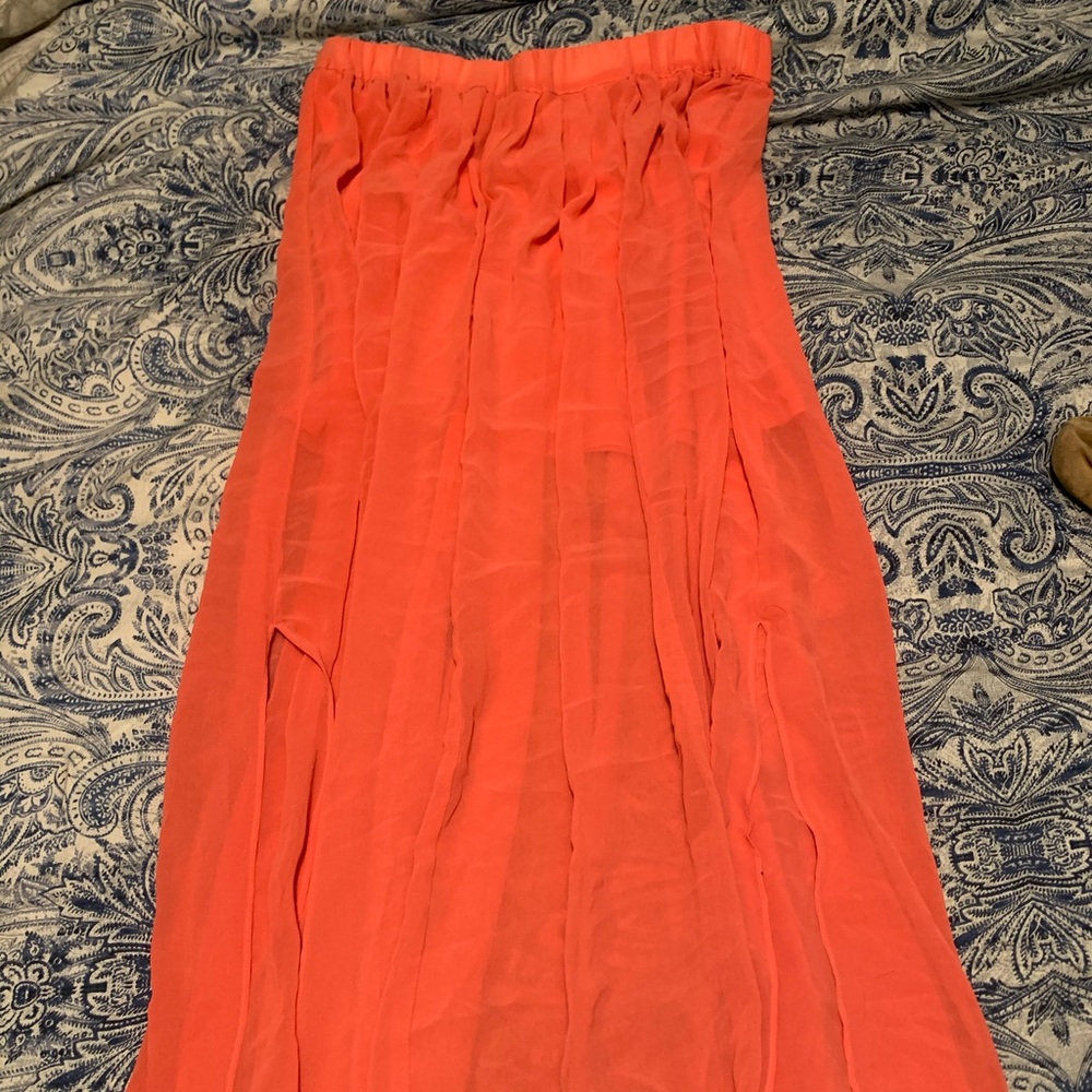 Coral maxi skirt